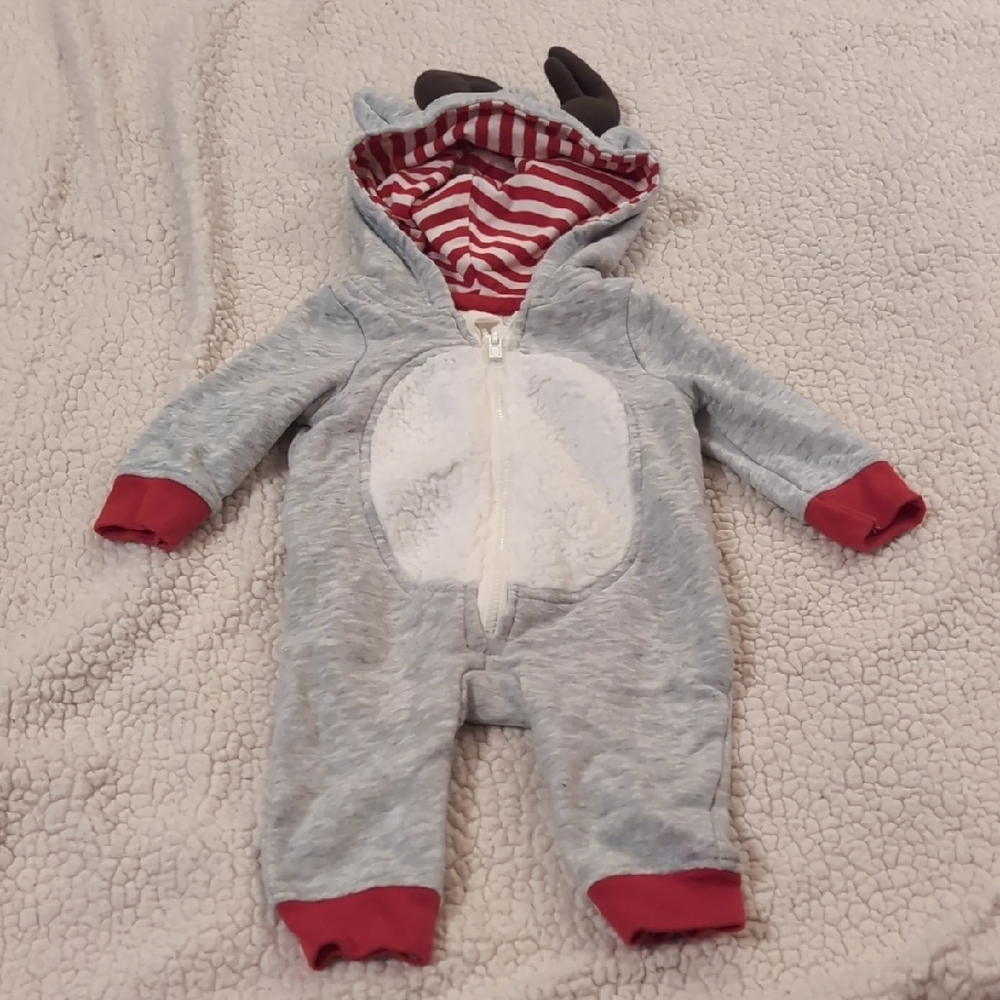 Cat & Jack Gray and Red Bunny Footies